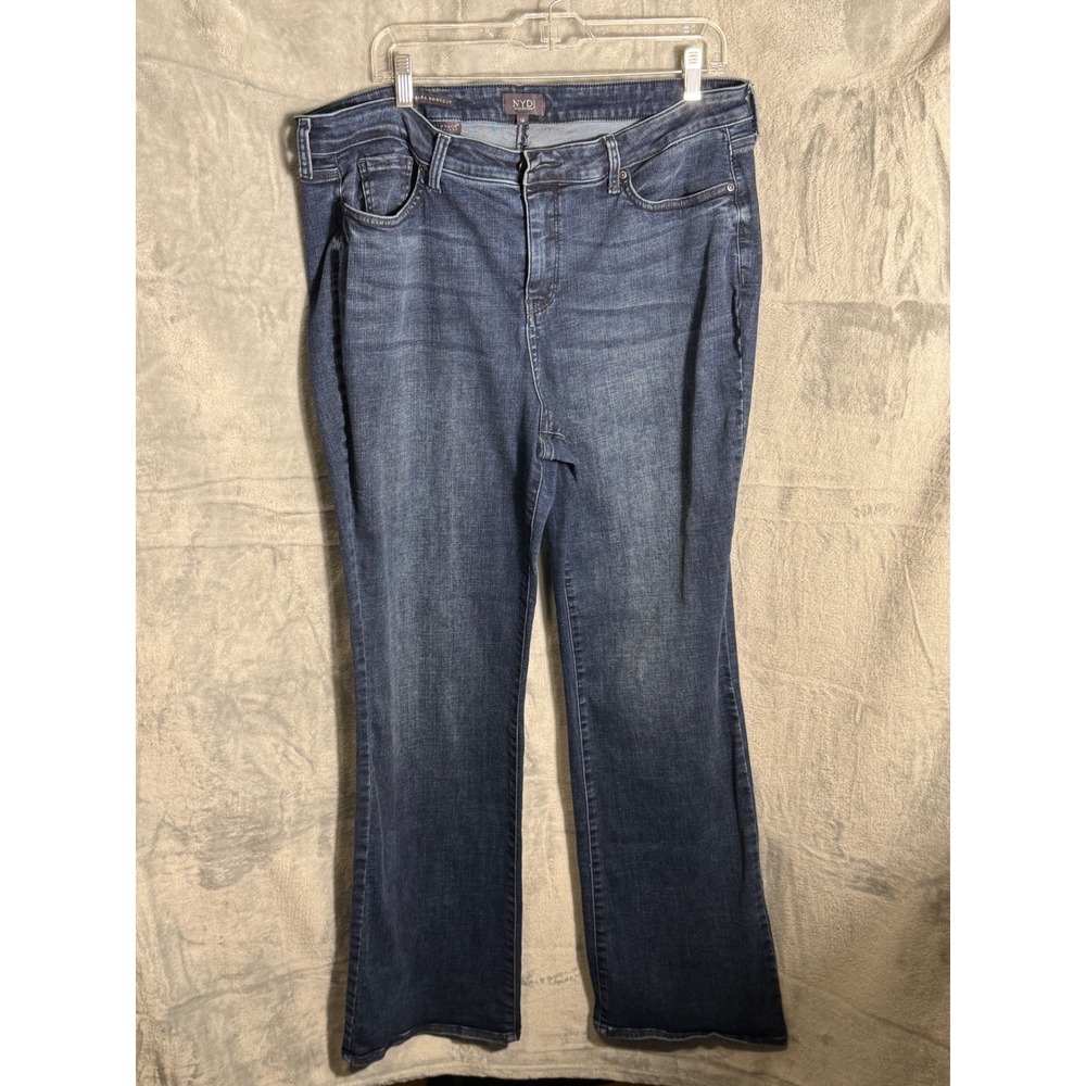 NYDJ Barbara Bootcut Jeans Dark Wash Lift Tuck Technology Women Size 16